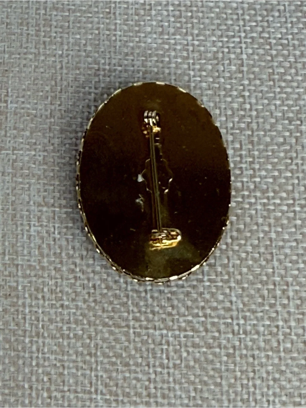 Vintage Amber Brown Cameo Brooch pin Oval Gold Tone Not Signed